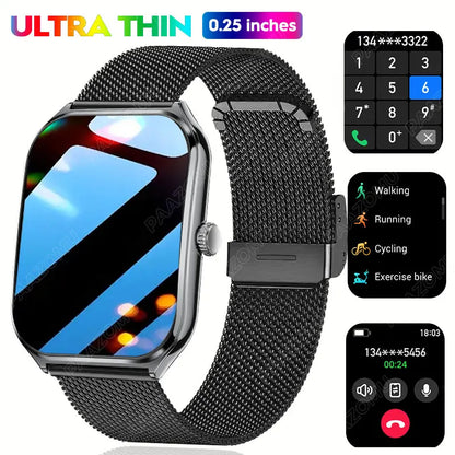 2026 New Smartwatch 1.96 inch Ultra-thin Bluetooth Call Health Monitor IP68 Waterproof 100 Sport Smart Bracelet For  Android iOS