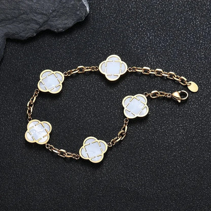 Stylish Petal Chan Bracelets for Men Boys,Waterproof Natural Shell Chain Links Wristband,Birthday Gift