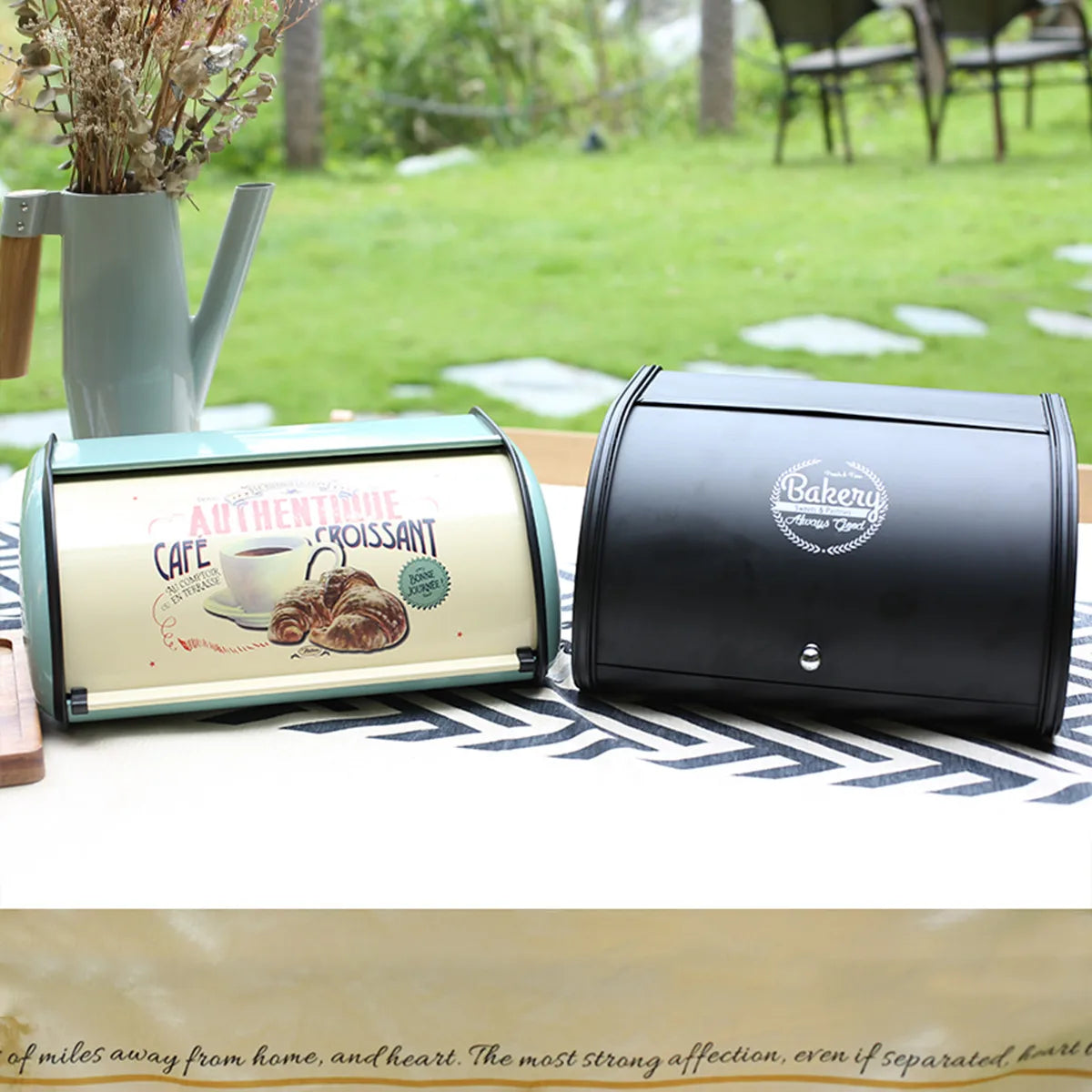 Metal Bread Box Black bread Bin Bread Storage box Food Storage Containers for Kitchen Large household Food Container