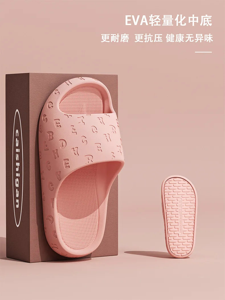 2026 EVA Women Sandals Slippers Solid Color Simple Non-slip Soft Sole Comfortable Shower Slippers Outdoorf Couple Shoes