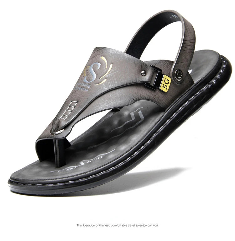 Brand Men's Sandals Summer Soft soled Anti slip Beach Shoes Male  Outdoor comfortable Men slippers Luxury High Quality sandalias