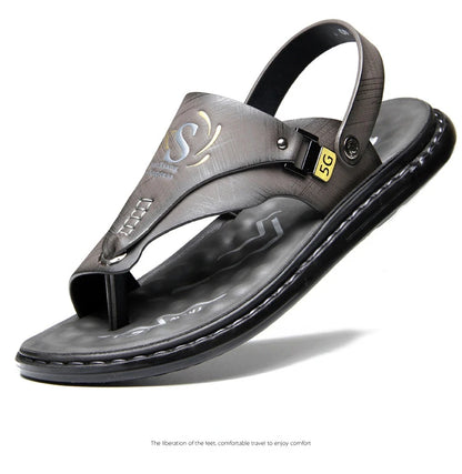 Brand Men's Sandals Summer Soft soled Anti slip Beach Shoes Male  Outdoor comfortable Men slippers Luxury High Quality sandalias