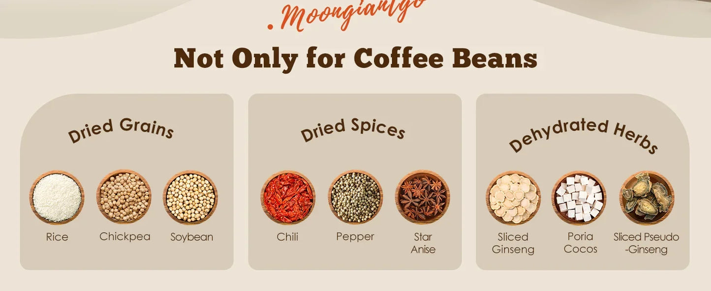 Moongiantgo Coffee Grinder Electric, Mini Spice Grinder, 200W 10s Fast Grinding, Dry Grain Mill for Spices Seeds Rice Beans Seasonings, with Replacment Stainless Steel Blade (Silver, 110V)