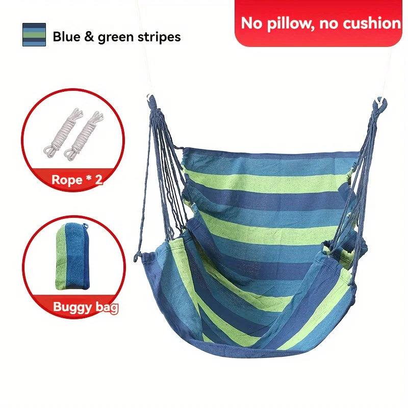 New Outdoor Swing Hammock Chair Canvas Leisure Chair No Pillow Or Cushion Dormitory Hammock Swing Rocking Chair(With Storage Bag