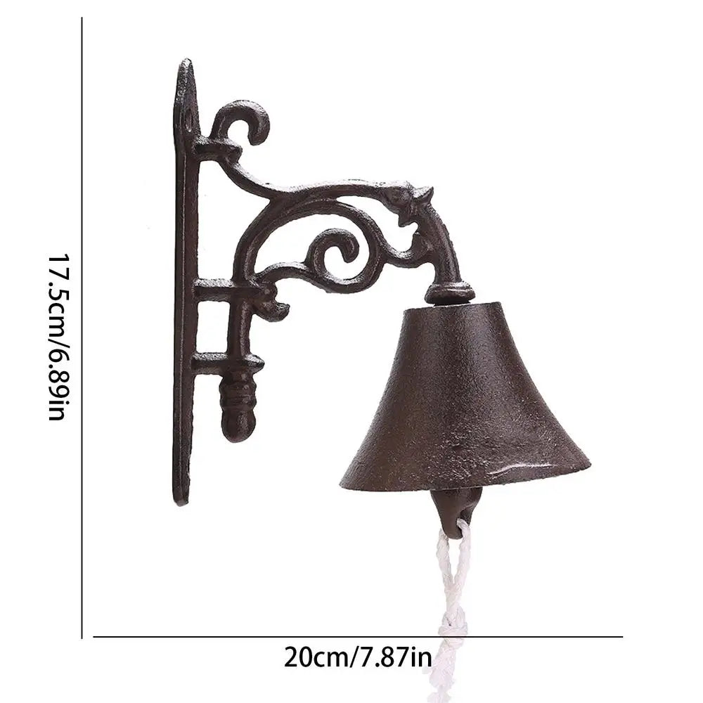 Door Bell Cast Iron Antique Country House Look, Loud Sound, Front Door Wall Bell, Garden Decoration, Weatherproof
