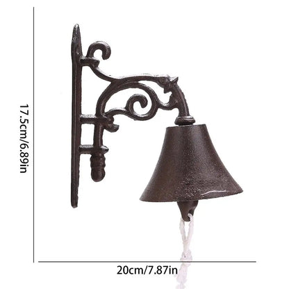 Door Bell Cast Iron Antique Country House Look, Loud Sound, Front Door Wall Bell, Garden Decoration, Weatherproof