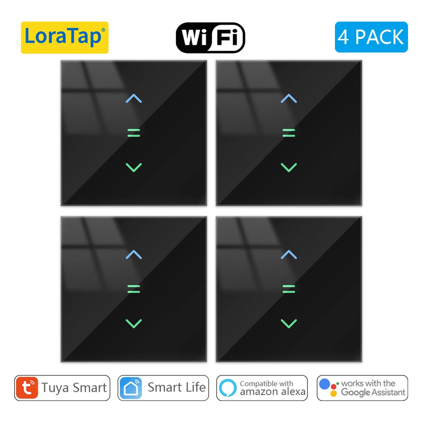 LoraTap WiFi Curtains Blinds Roller Shutter Switch Backlight Tuya Smart Life App Remote Control Google Home Alexa Voice
