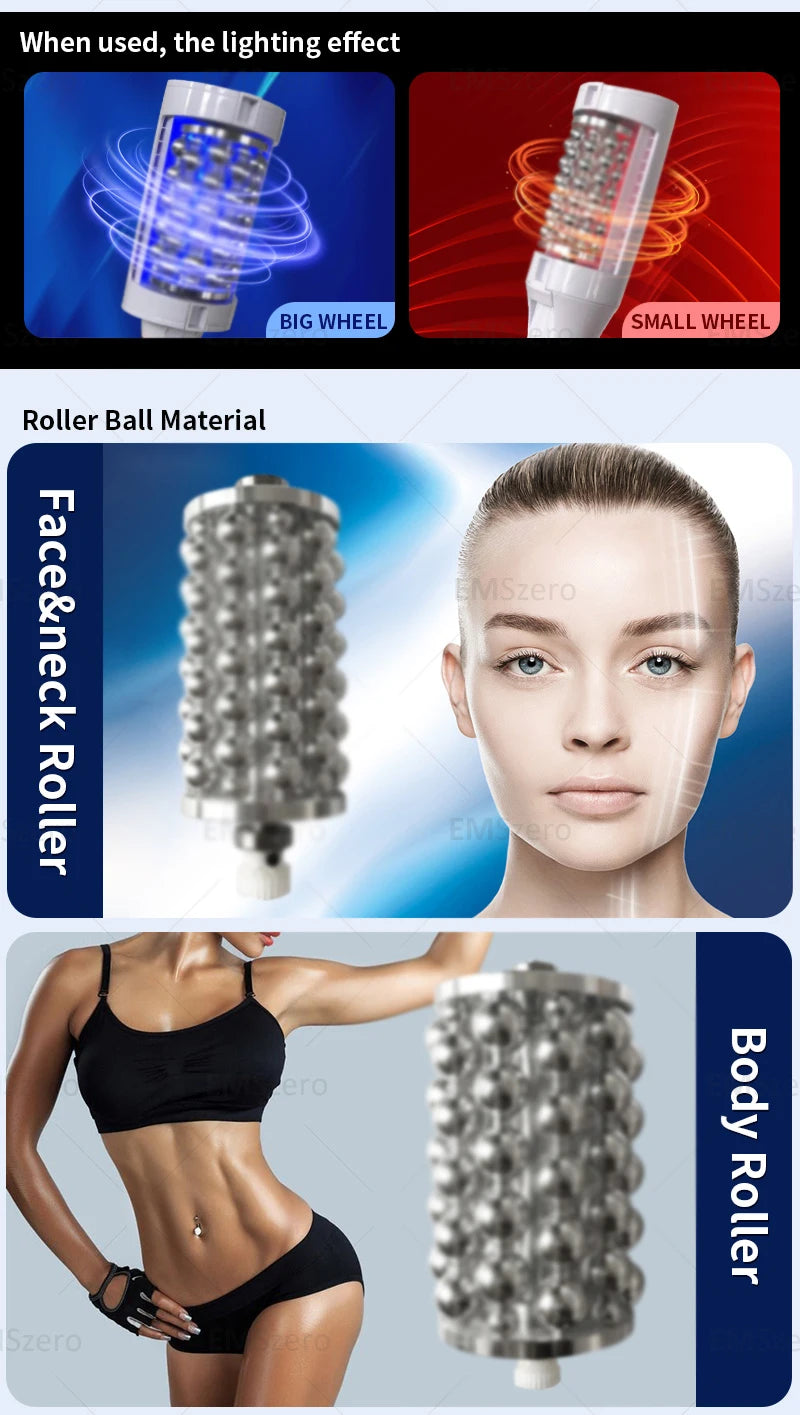 NEW UPGRADE EMSzerol+RF(62 ROLLER MASSAGE)therapy Body Weight Loss Slimming Beauty Equipment