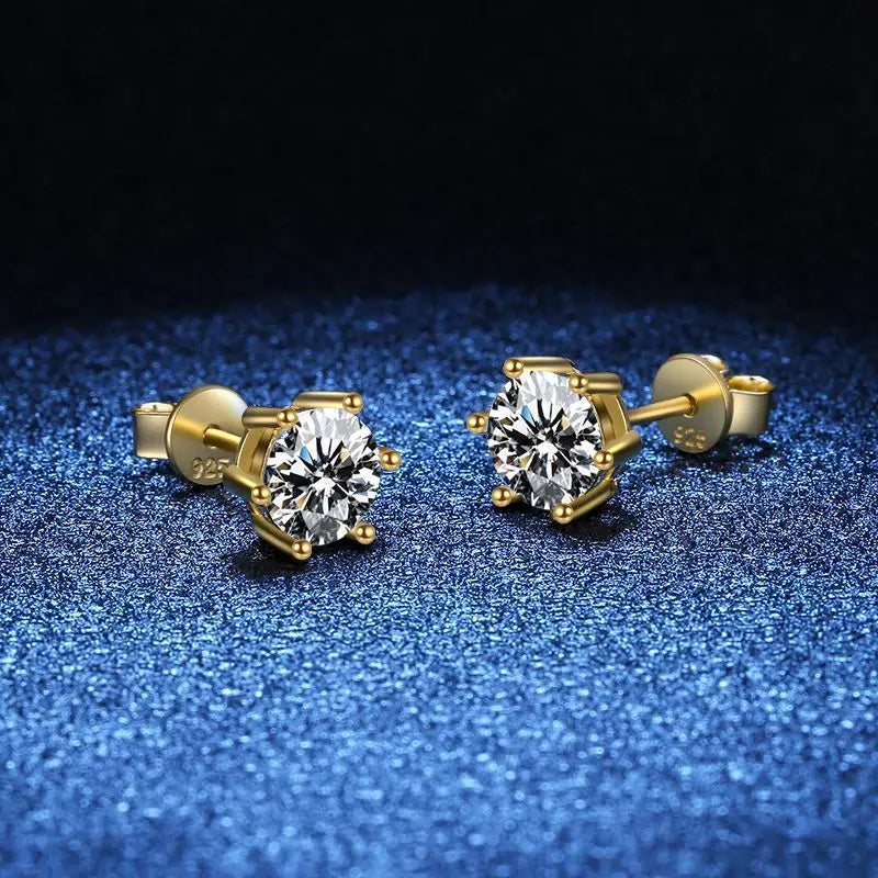 HOT Moissanite S925 Sterling Silver Stud Earrings For Women And Men With 2 Certificates Pass Diamond Test Pen Fine Jewelry
