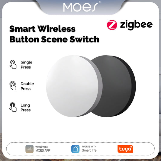 MOES ZigBee Smart Wireless Button Scene Switch Tuya BatteryPowered Mobile Setting Multi-scene Linkage Wireless Remote Controller