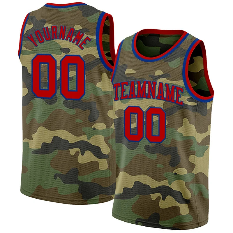 Custom Name Camo Basketball Jersey Tank Top Men Kids 2025 Summer Sports Vest Camouflage Basketball Team Sleeveless Mesh Tees