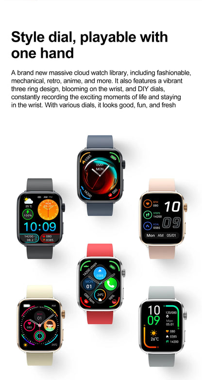2025 New Women Men AI Smart Diagnosis Watch HRV+PPG Blood Pressure Heart Rate Health Monitor IP68 NFC Fashion Sports Smartwatchs