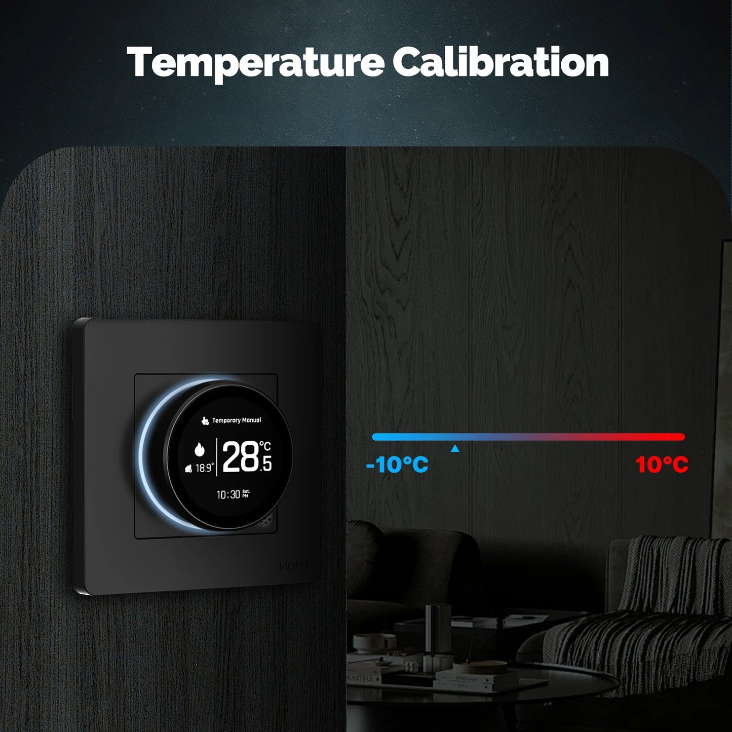 MOES Tuya ZigBee Smart Knob Thermostat Star Ring Series Temperature Controller Water Boiler Electric Heating With Alexa Google