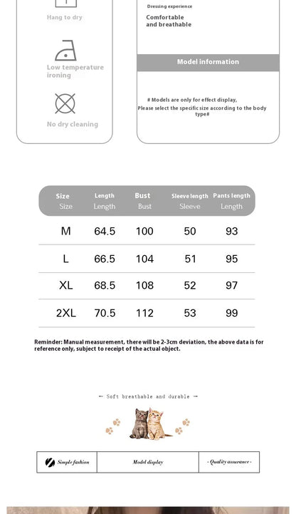 Korean Style Long-Sleeved Pajamas Set for Women Spring Autumn Homewear Comfortable Ladies Sleepwear Student Senior Casual Outfit