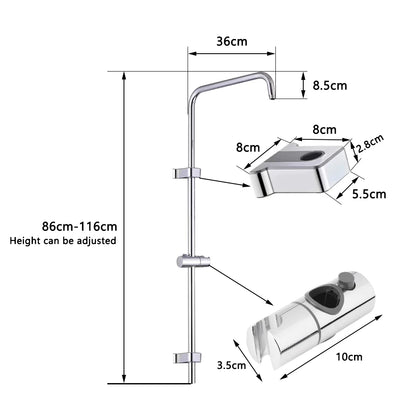 Black Shower Column Set Bathroom Accessories 3 Way Water Diverter Valve Bathtub Mixer Showers Faucet Pressurization Shower Head