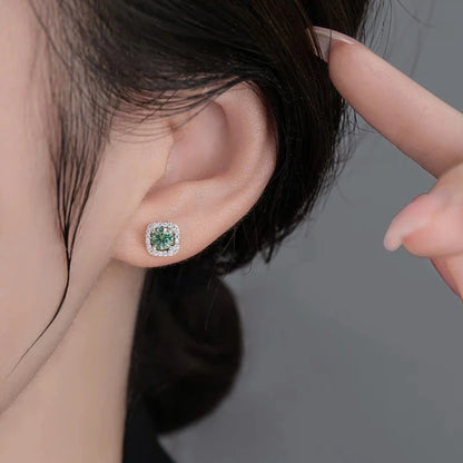 HOT Moissanite S925 Sterling Silver Stud Earrings For Women And Men With 2 Certificates Pass Diamond Test Pen Fine Jewelry