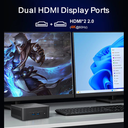 MLLSE  Mini PC M2 Plus Intel Celeron 5205U Processor 8GB RAM 256GB ROM WiFi 5 BT4.2 Windows 11 Pro Desktop Computer
