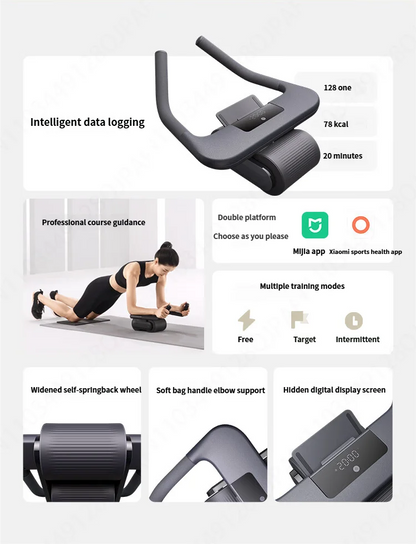 New Xiaomi Mijia Smart Abdominal Wheel Strong Load Bearing Non-Slip Roller Exercise Equipment Fitness Training For Mi Home App