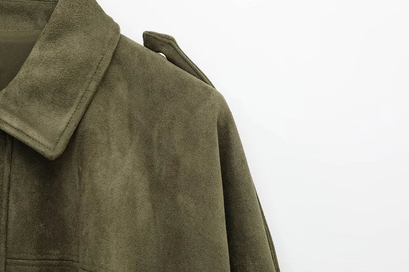 MUJER 2025 Suede Bomber Jackets for Women Outerwears Oversized Jacket Woman Streetwear Zip Women's Coats Padded Varsity Jackets