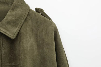 MUJER 2025 Suede Bomber Jackets for Women Outerwears Oversized Jacket Woman Streetwear Zip Women's Coats Padded Varsity Jackets