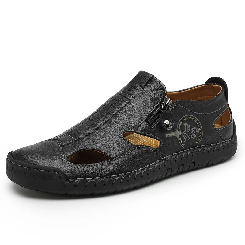 New Summer Breathable Men Sandals Fashion Roman Sandals Handmade Leather Men Casual Shoes Platform Outdoor Men's Beach Sandals