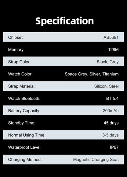 2026 New Smartwatch 1.96 inch Ultra-thin Bluetooth Call Health Monitor IP68 Waterproof 100 Sport Smart Bracelet For  Android iOS