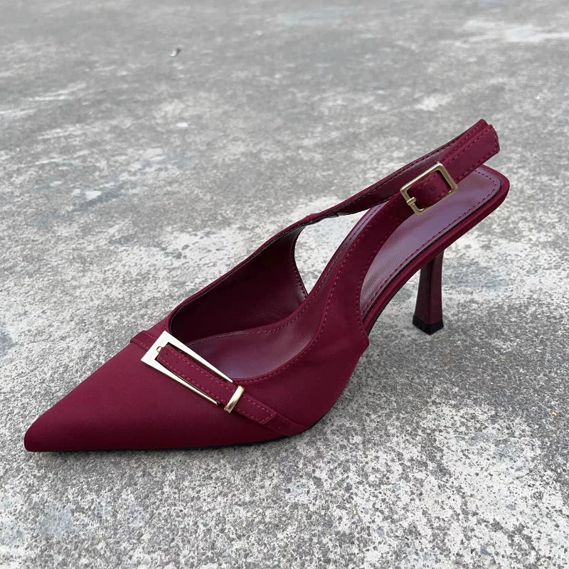 New Summer Fashion Solid Color Casual Women's Sandals Brand Buckle Designer 2026 Everyday Comfortable Office Women's High Heels