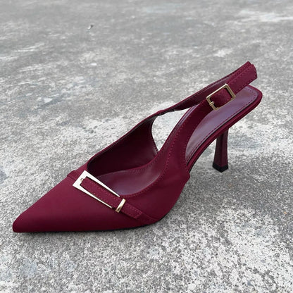 New Summer Fashion Solid Color Casual Women's Sandals Brand Buckle Designer 2026 Everyday Comfortable Office Women's High Heels