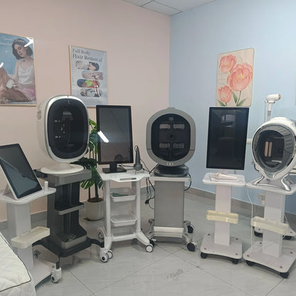 21.5 Inch X5 Facial Skin Analyzer, 3D AI Hair Scanner, 8 Spectrum Light, Beauty Analysis Machine for Salon Care