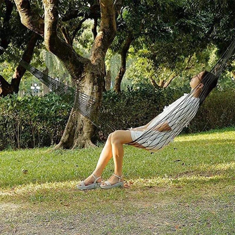 Outdoor Equipment Thick Mesh Camping Hammock Nylon Rope Single Person Mesh Hammock Outdoor Camping Equipment Accessories