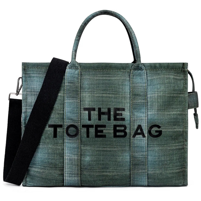 Denim Canvas Bucket Tote — view 1