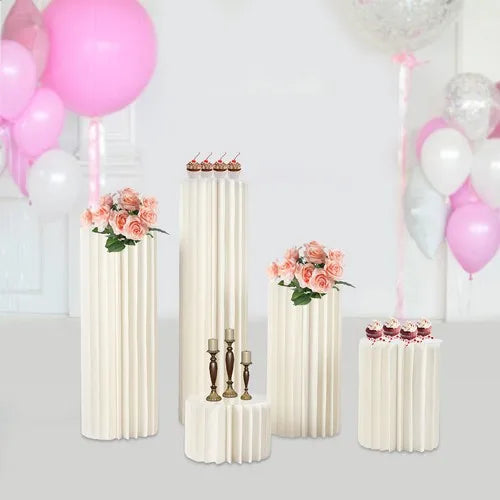 Wedding Centerpieces Cardboard Vases 5 Set of Flower Vase Flowers Stand for Party Tables Decorations Cardboard Column Vases
