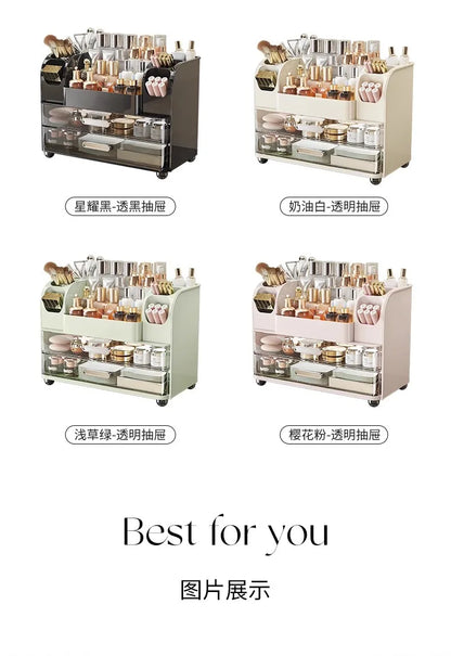 Desktop cosmetics storage box, makeup box, high-end dressing table, skincare product sorting box, dressing table storage rack