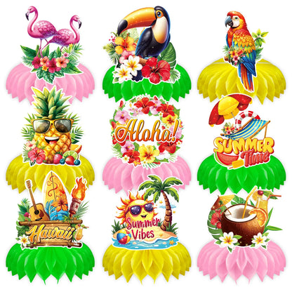 Hawaiian Party Photo Props Decorations Summer Beach Tropical Flamingo Party Supplies Aloha Banner Hawaiian Party DIY Supplies