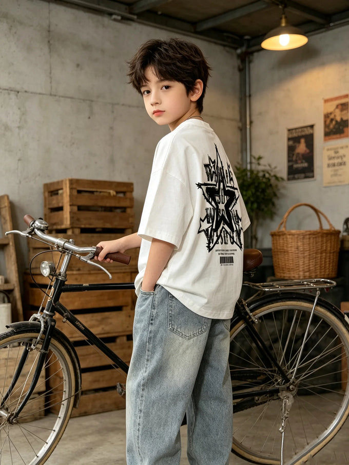 Kids' Star & Letter Graphic T-Shirt — product image