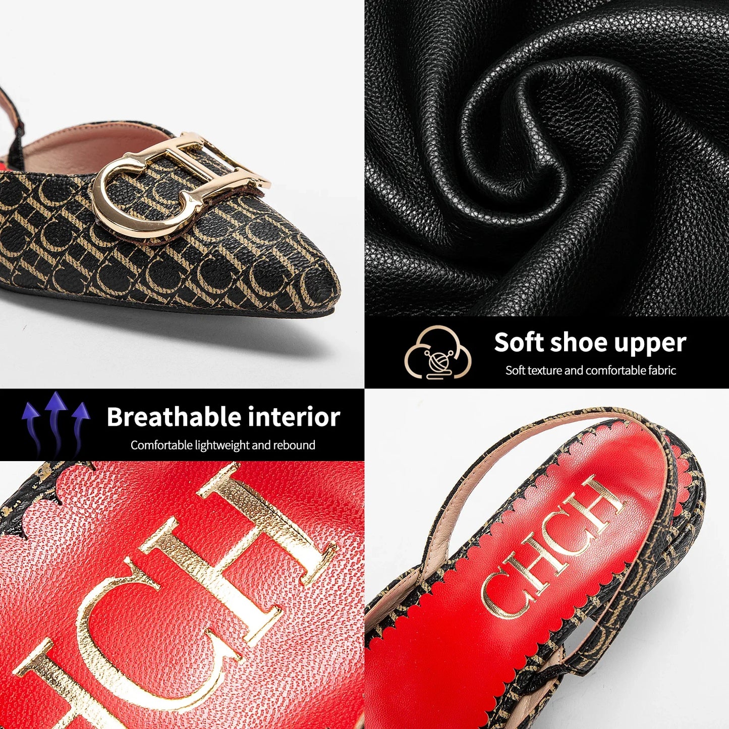 Exquisite Workmanship New Women's Low-heeled Single Shoes Fashion Simple Letters Print Versatile Women's Sandals