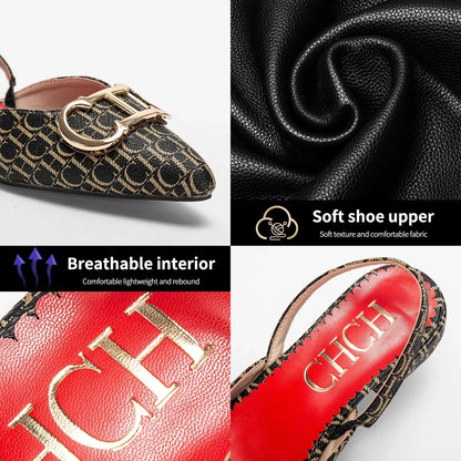 Exquisite Workmanship New Women's Low-heeled Single Shoes Fashion Simple Letters Print Versatile Women's Sandals