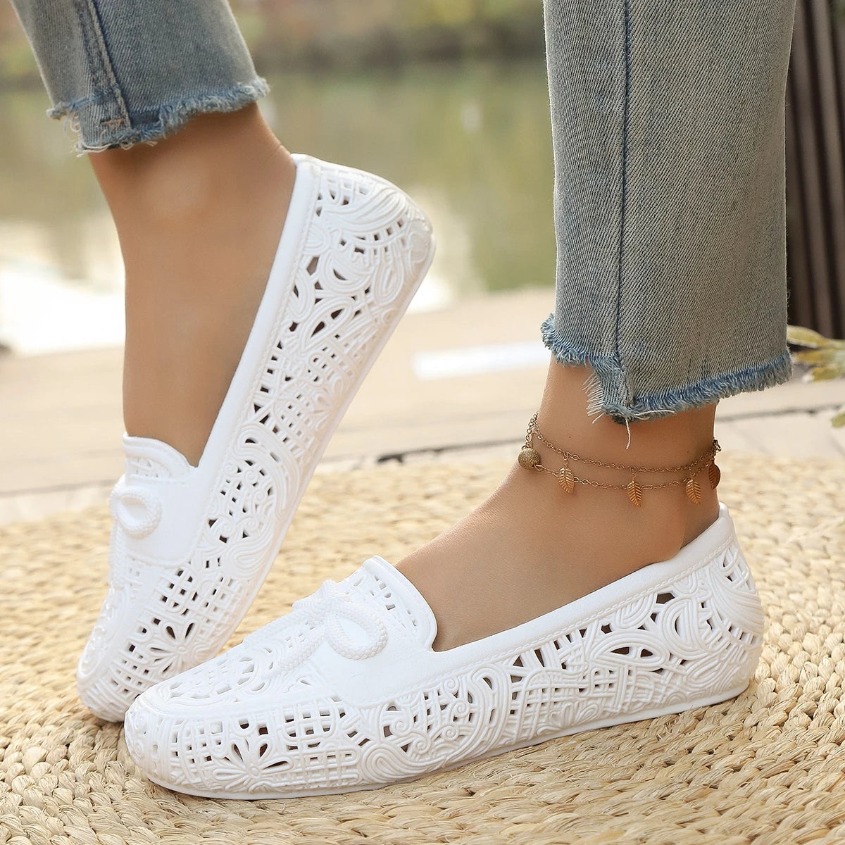 Summer New Style Round-toe Comfortable Anti-slip Sexy Casual Shoes Fashionable and Popular - Bow-shaped Flat Shoes for Women