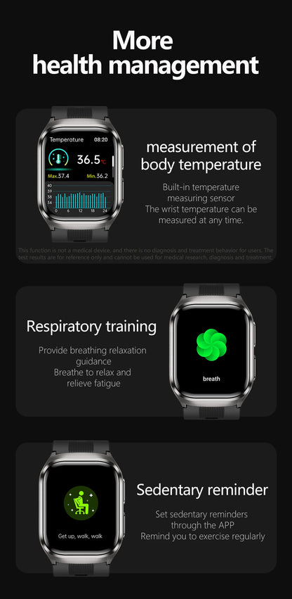 2026 New Upgrade AI Diagnostic  Airbag  Precise Blood Pressure Health SmartWatch Uric Acid ECG Blood lipids Smartwatch Men Women
