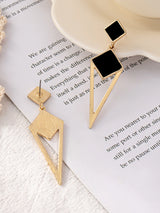 Diamond-Shaped Enamel Earrings — view 3