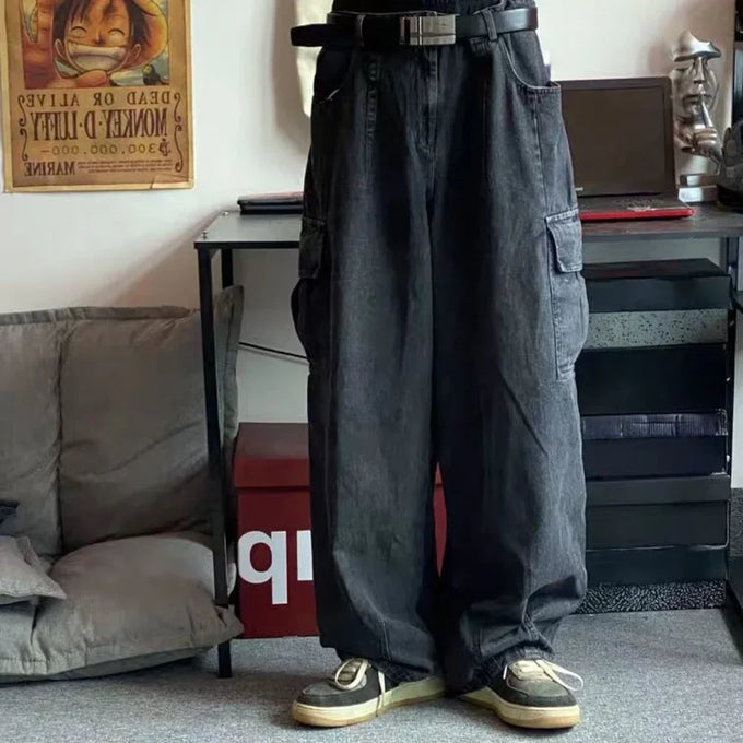 Men's Wide-Leg Cargo Jeans — product image
