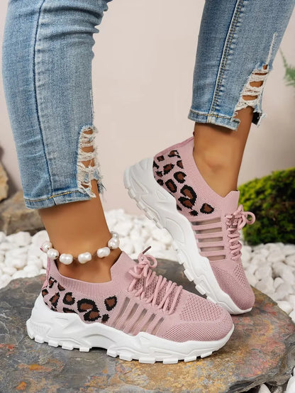 Woman shoes Leopard print sneakers lightweight and breathable women's casual sneakers sale shoes with free shipping