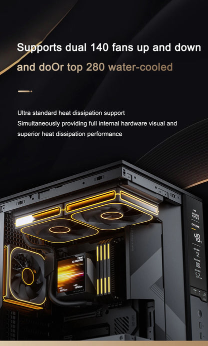 Jonsbo D34 MATX SeaviewRoom Chassis Support 280 Cold Row ATX Power Supply Type-C Digital Monitoring Screen Mini-ITX Desktop Case