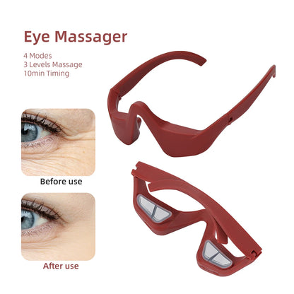 Red Eye Massager Under-Eye Glasses Massager Relieves Eye Fatigue Eyes Massage Glasses Eye Fatigue Relief Massager