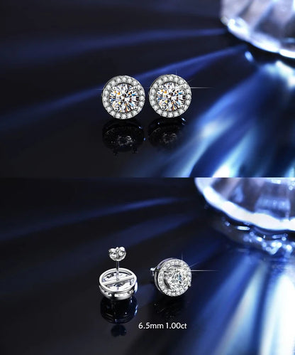 HOT Moissanite S925 Sterling Silver Stud Earrings For Women And Men With 2 Certificates Pass Diamond Test Pen Fine Jewelry