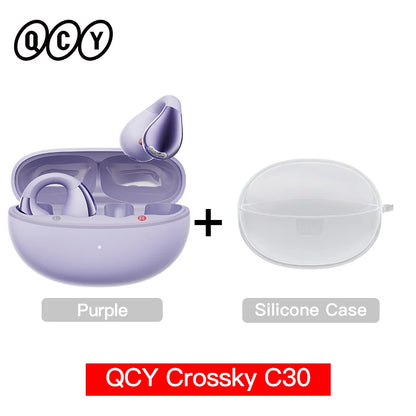 QCY Crossky C30 Ear Clip Earphones Bluetooth 5.4 Wireless Open Ear Sports TWS Earbuds Dual-Connection Headphones