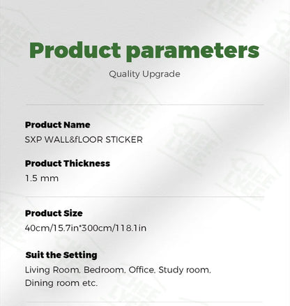 2 Rolls Self-Adhesive Wall and Floor Sticker Peel and Stick 15.75x118.11inch Wood Grain and Marble Design Wallpaper Sticker