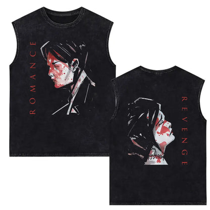 My Chemical Romance Vintage Washed Tank Tops Three Cheers for Sweet Revenge Sleeveless Vest Men Retro Punk Emo Rock Band T-shirt