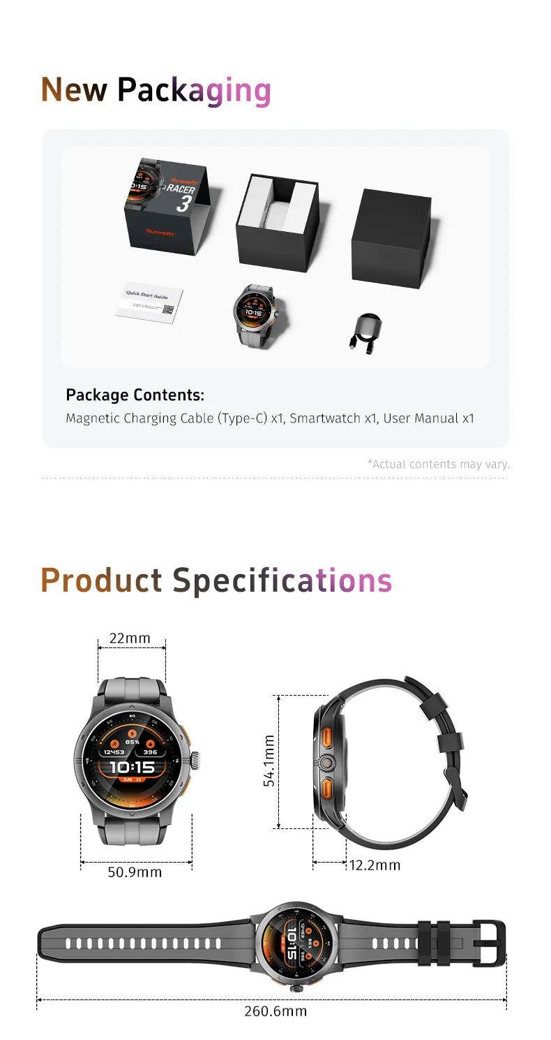 GTR5 Smart Watches AMOLED Bluetooth Call 1.43 inch Large Screen Men Sports Fitness Tracker Heart Rate Health Monitor Smartwatch
