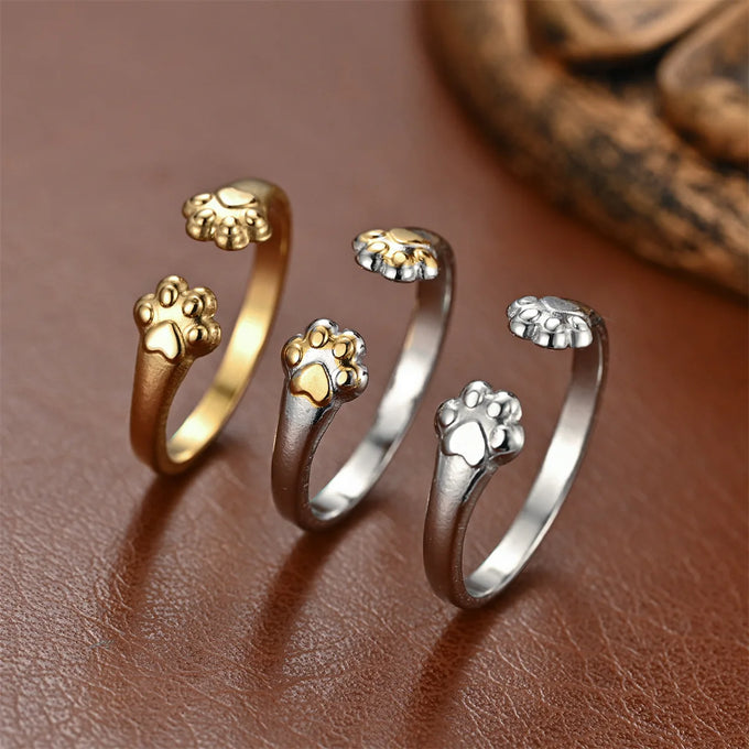 Adjustable Cat Paw Open Ring — product image